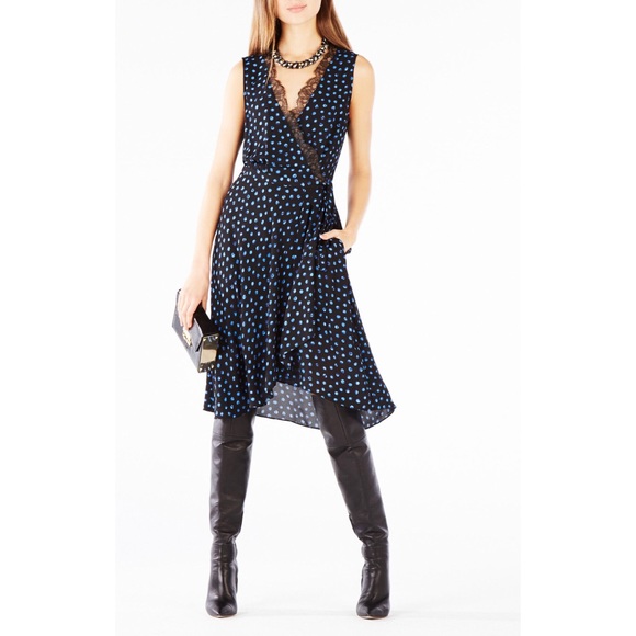 BCBGMaxAzria Dresses & Skirts - BCBGMaxAzria sheer tunic wrap dress
